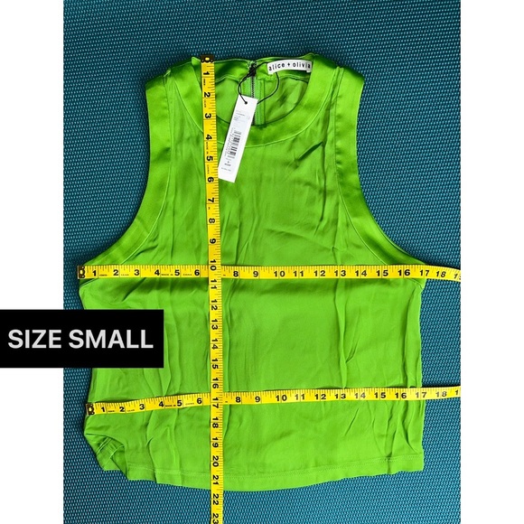 Alice + Olivia Angelina Charmeuse Combo Sleeveless Tank Top - Picture 11 of 15